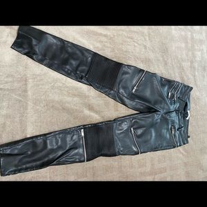 Zara leather pants with zippers size S